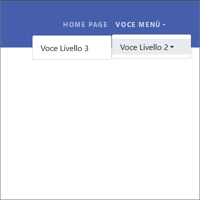 Esempio di menù con aggiunta di un Livello 3  visualizzato in un browser